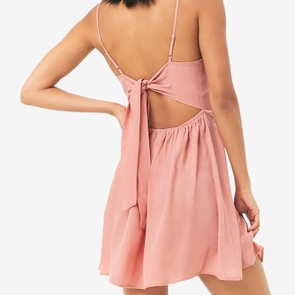 NWT Forever21 Pink Tie Back Skater Dress | S